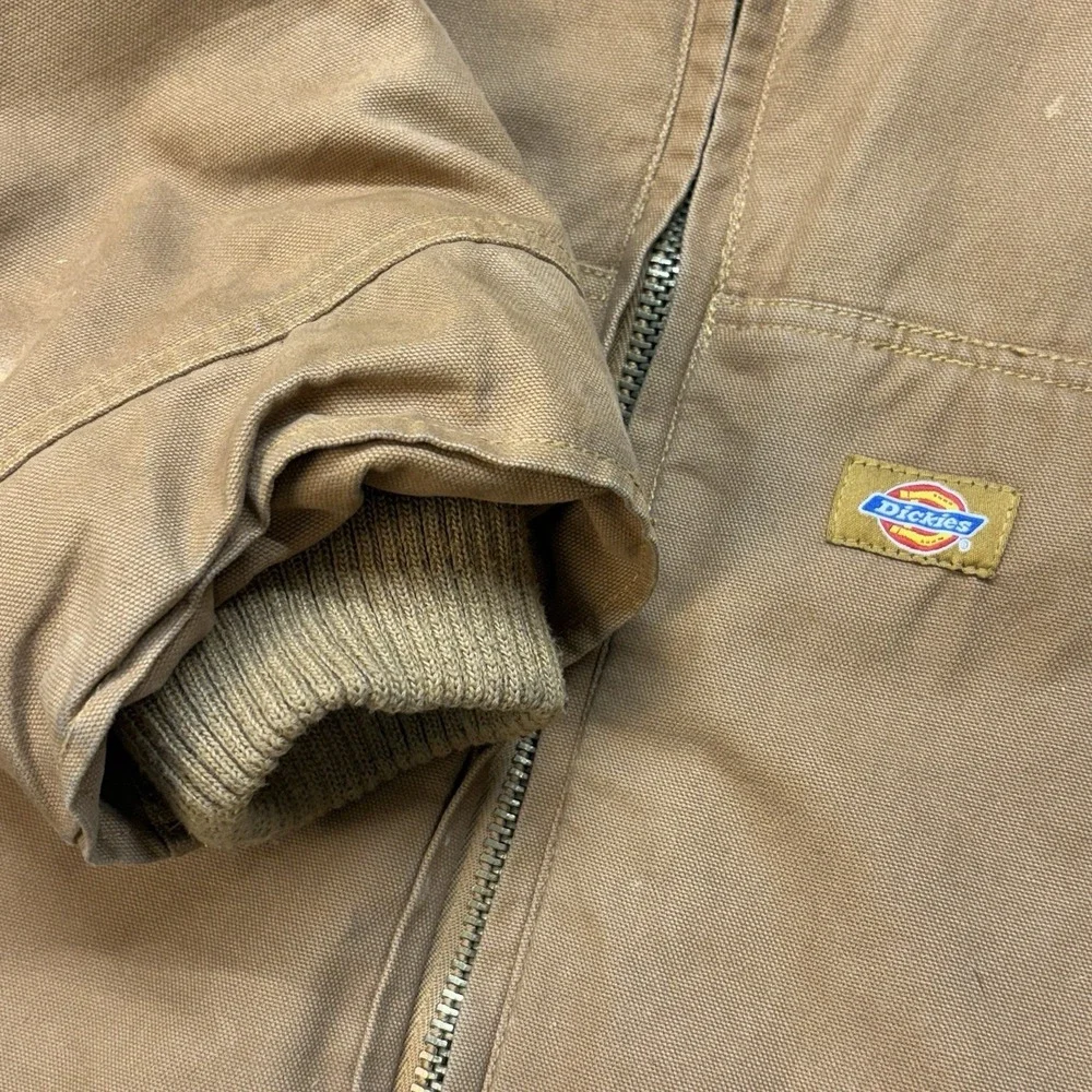 Vintage Dickies Hooded Jacket Men's 2XL Brown Duck Canvas Workwear Chore Detroit
